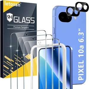 3 Pack for Google Pixel 10a Screen Protector Tempered Glass + 2 Pack Camera Lens Protector Military Grade Shatterproof 9H Hardness Fingerprint Unlock Case Friendly 6.3 Inch 3 Pack for Google Pixel 10a Screen Protector Tempered Glass + 2 Pack Camera Lens Protector Military Grade Shatterproof 9H Hardness Fingerprint Unlock Case Friendly 6.3 Inch
