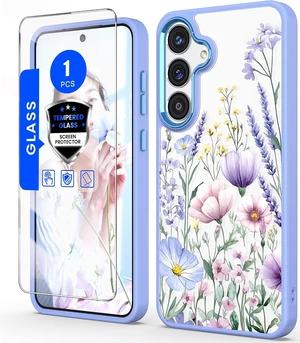 for Galaxy S26 FE Crystal Clear Floral Case Light Purple for Galaxy S26 FE Crystal Clear Floral Case Light Purple
