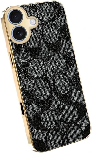Designer Leather Electroplating Case for iPhone 17 Black Designer Leather Electroplating Case for iPhone 17 Black