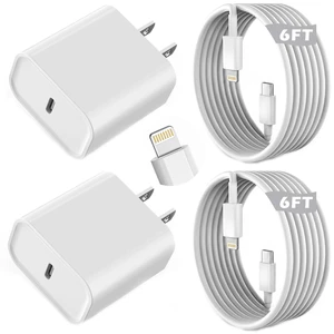 iPhone Charger Fast Charging 2Pack USB C Wall Charger Block Fast iPhone Charger 6FT Type-C USB C to Lightning Cable Cord for iPhone14 Pro Max/14 Pro/14 Plus/13 Pro Max/12 Mini/11Pro Max/10/Xs AirPods iPhone Charger Fast Charging 2Pack USB C Wall Charger Block Fast iPhone Charger 6FT Type-C USB C to Lightning Cable Cord for iPhone14 Pro Max/14 Pro/14 Plus/13 Pro Max/12 Mini/11Pro Max/10/Xs AirPods