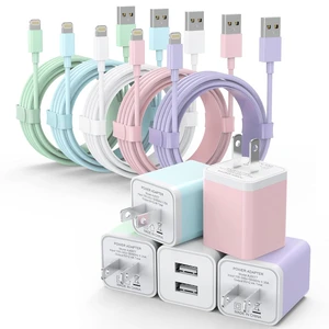 5Pack iPhone Charger Dual Port USB Wall Charger with 6FT Lightning Cable 5Pack iPhone Charger Dual Port USB Wall Charger with 6FT Lightning Cable
