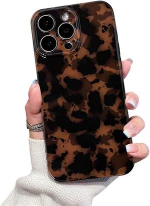 Cute Phone Case for iPhone 16 Pro Max Case Amber Leopard Print Cute Phone Case for iPhone 16 Pro Max Case Amber Leopard Print