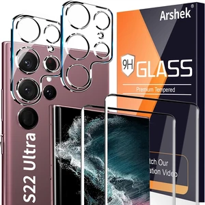 [2+2 Pack Galaxy S22 Ultra Screen Protector 9H Tempered Glass Ultrasonic Fingerprint Support 3D Curved HD Clear Scratch Resistant for Galaxy S22 Ultra 5G Glass Screen Protector [2+2 Pack Galaxy S22 Ultra Screen Protector 9H Tempered Glass Ultrasonic Fingerprint Support 3D Curved HD Clear Scratch Resistant for Galaxy S22 Ultra 5G Glass Screen Protector