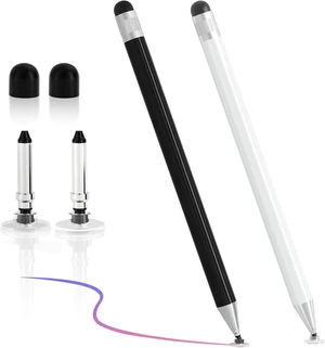 Stylus for Touch Screens Magnetic Disc Universal High Sensitivity & Precision Capacitive Stylus Pens for iPhone/iPad Pro/Mini/Android/Tablets/Surface//Galaxy/PC(2 Pack Black & White) Stylus for Touch Screens Magnetic Disc Universal High Sensitivity & Precision Capacitive Stylus Pens for iPhone/iPad Pro/Mini/Android/Tablets/Surface//Galaxy/PC(2 Pack Black & White)