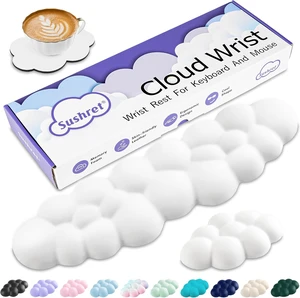 Cloud Wrist Rest Keyboard Cloud Keyboard Wrist Pad Set with PU Leather Memory Foam Cute Arm Rest for Palm Support PC/Gaming Desk Accessories/Office Setup/Computer Hand Cushion - White Cloud Wrist Rest Keyboard Cloud Keyboard Wrist Pad Set with PU Leather Memory Foam Cute Arm Rest for Palm Support PC/Gaming Desk Accessories/Office Setup/Computer Hand Cushion - White