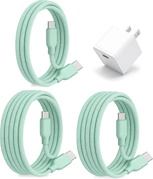 30W USB C Fast Charger PD PPS Charger 3 Cables Green 30W USB C Fast Charger PD PPS Charger 3 Cables Green