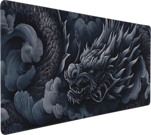 Japanese Ink Art Desk Mat Black Dragon XL Gaming Mouse Pad Japanese Ink Art Desk Mat Black Dragon XL Gaming Mouse Pad