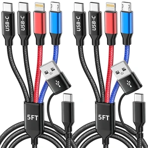 4 in 2 Multi Charging Cable USBA/C Charging Cords for Multiple Devices 4 in 2 Multi Charging Cable USBA/C Charging Cords for Multiple Devices