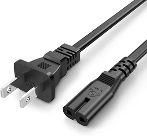 AC Power Cord for PS5/PS4/PS3 Slim Xbox Series S/Series X Xbox One S/One X 2 Prong C7 Universal TV Power Cable Replacement AC Power Cord for PS5/PS4/PS3 Slim Xbox Series S/Series X Xbox One S/One X 2 Prong C7 Universal TV Power Cable Replacement