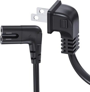 TV Power Cord Compatible with TV UL Listed 6FT Right Angle C7 Replacement Power Cable Compatible with TCL Insignia Sharp Toshiba (18 AWG-Non Polarized) TV Power Cord Compatible with TV UL Listed 6FT Right Angle C7 Replacement Power Cable Compatible with TCL Insignia Sharp Toshiba (18 AWG-Non Polarized)