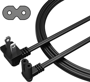 Non-Polarized 2-Prong Replacement TV Power Cord 15 Ft 90 Degree 1-15P to IEC 320 C7 Up/Down Angled Figure 8 AC Supply Cable for Smart TV LCD LED Xbox 18/2 AWG-ETL-Black Non-Polarized 2-Prong Replacement TV Power Cord 15 Ft 90 Degree 1-15P to IEC 320 C7 Up/Down Angled Figure 8 AC Supply Cable for Smart TV LCD LED Xbox 18/2 AWG-ETL-Black
