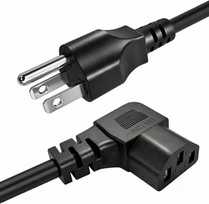 3 Prong 5ft AC Power Cord Right Angle 90 Degree Plug C13 Power Cable Replacement for TV PC Monitor and Computer 3 Prong 5ft AC Power Cord Right Angle 90 Degree Plug C13 Power Cable Replacement for TV PC Monitor and Computer