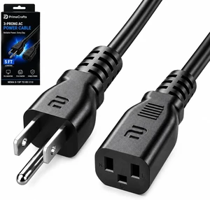 3 Prong AC Power Cord 5 FT/1.5M - NEMA 5-15P to IEC C13 - Computer PC Cable 3 Prong AC Power Cord 5 FT/1.5M - NEMA 5-15P to IEC C13 - Computer PC Cable