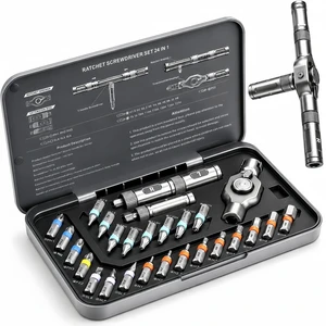 The Original Patented Screwdriver Set 24 in 1 Magnetic Ratchet with Precision BitsIdeal for Home Repairs DIY Projects and ElectronicsErgonomic Rotatable Ratchet Handle and Storage CaseHoliday Gift The Original Patented Screwdriver Set 24 in 1 Magnetic Ratchet with Precision BitsIdeal for Home Repairs DIY Projects and ElectronicsErgonomic Rotatable Ratchet Handle and Storage CaseHoliday Gift