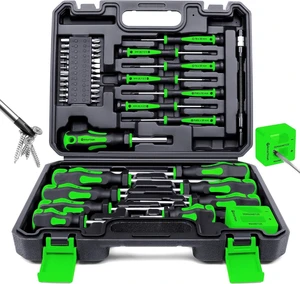 Magnetic Screwdrivers Set with Case 43-piece Includs Slotted Phillips Hex Pozidriv Torx and Precision Screwdriver Set Magnetizer Demagnetizer Tools Tools for Men (Green)) Magnetic Screwdrivers Set with Case 43-piece Includs Slotted Phillips Hex Pozidriv Torx and Precision Screwdriver Set Magnetizer Demagnetizer Tools Tools for Men (Green))