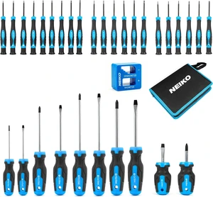 01379A Master Screwdriver Set 32 Piece Magnetic Precision Screwdrivers Phillips Flathead Slotted and Torx Drivers Includes Magnetizer and Demagnetizer Small Magnetic Screwdrivers 01379A Master Screwdriver Set 32 Piece Magnetic Precision Screwdrivers Phillips Flathead Slotted and Torx Drivers Includes Magnetizer and Demagnetizer Small Magnetic Screwdrivers