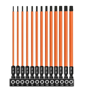 13PCS 6-in Torx Screwdriver Bit Set T5-T40 Magnetic Torx Head Drill Bit Set 13PCS 6-in Torx Screwdriver Bit Set T5-T40 Magnetic Torx Head Drill Bit Set