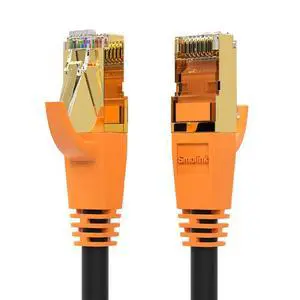 Smolink Cat 8 Ethernet Cable 25FT, 40Gbps High Speed LAN Cable | 2000MHz Shielded RJ45 Network Cable, Heavy Duty Patch Cord for Router, Modem, PC, Gaming Console, Indoor Outdoor Smolink Cat 8 Ethernet Cable 25FT, 40Gbps High Speed LAN Cable | 2000MHz Shielded RJ45 Network Cable, Heavy Duty Patch Cord for Router, Modem, PC, Gaming Console, Indoor Outdoor