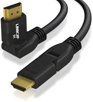 LINKUP HDMI 2.1 8K Cable | 360 Swivel | 6 Ft | 48Gbps, DSC HDR UHD, 28AWG heavy duty, for Apple, Xbox, PS5, Samsung LINKUP HDMI 2.1 8K Cable | 360 Swivel | 6 Ft | 48Gbps, DSC HDR UHD, 28AWG heavy duty, for Apple, Xbox, PS5, Samsung