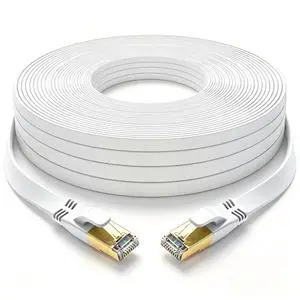 Cat 8 Ethernet Cable 150 FT, Outdoor&Indoor High Speed Heavy Duty Network LAN Internet Cable,SFTP Gold Plated RJ45 40Gbps 2000Mhz Patch Cord, for Modem/Router/Gaming,Faster Than Cat7/Cat6/Cat5-White Cat 8 Ethernet Cable 150 FT, Outdoor&Indoor High Speed Heavy Duty Network LAN Internet Cable,SFTP Gold Plated RJ45 40Gbps 2000Mhz Patch Cord, for Modem/Router/Gaming,Faster Than Cat7/Cat6/Cat5-White