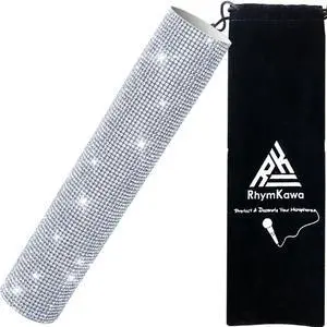 Silver Crystal Mic Handle Cover for Universal Wireless Microphone and SM58, BETA58, Sparkle Cordless Handheld Shining on Tours & Shows (Mic NOT Included) Silver Crystal Mic Handle Cover for Universal Wireless Microphone and SM58, BETA58, Sparkle Cordless Handheld Shining on Tours & Shows (Mic NOT Included)