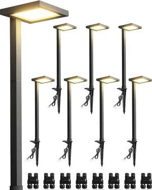 SUNVIE 5W 3000K LED Low Voltage Landscape Pathway Lights Black, 8 Pack | Wider Coverage, Anti-Glare, Waterproof, 12-24V AC/DC, Die-Cast Aluminum Outdoor Landscape Lighting for Walkway with Connector SUNVIE 5W 3000K LED Low Voltage Landscape Pathway Lights Black, 8 Pack | Wider Coverage, Anti-Glare, Waterproof, 12-24V AC/DC, Die-Cast Aluminum Outdoor Landscape Lighting for Walkway with Connector