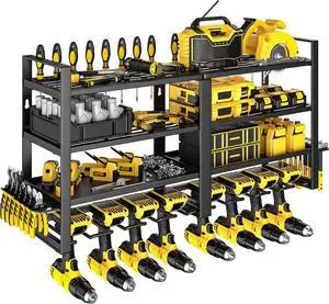Power Tool Organizer Wall Mount,4 Tier Heavy Duty Tool Storage Rack | 8 Drill Holders,200lbs Tool Shelf,Cordless Drill Hanger with Pliers Hammer holder,Garage Workshop Pegboard Shed Power Tool Organizer Wall Mount,4 Tier Heavy Duty Tool Storage Rack | 8 Drill Holders,200lbs Tool Shelf,Cordless Drill Hanger with Pliers Hammer holder,Garage Workshop Pegboard Shed