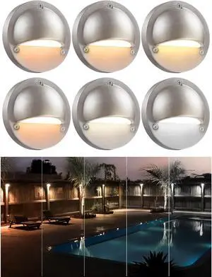 LEONLITE 6-Pack 5CCT 3.74inch Low Voltage LED Deck Lights, Satin Nickel | 180LM, 12-24V AC/DC, CRI90, UL Listed, Die-cast Aluminum Housing, Frosted Glass Lens, 1800K/2700K/3000K/4000K/5000K LEONLITE 6-Pack 5CCT 3.74inch Low Voltage LED Deck Lights, Satin Nickel | 180LM, 12-24V AC/DC, CRI90, UL Listed, Die-cast Aluminum Housing, Frosted Glass Lens, 1800K/2700K/3000K/4000K/5000K