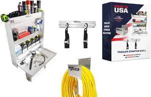 Pit Posse PP3302 Trailer Garage Cabinet Organizer Kit- Made in USA - Work Station Cabinet, Tie Down Ratchet Strap Rack, and Cord/Hose Hanger - Mounting Hardware - Aluminum - 5 Year Warranty Pit Posse PP3302 Trailer Garage Cabinet Organizer Kit- Made in USA - Work Station Cabinet, Tie Down Ratchet Strap Rack, and Cord/Hose Hanger - Mounting Hardware - Aluminum - 5 Year Warranty