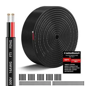 16 Gauge Wire 2 Conductor Electrical Wire, 16 AWG Wire Stranded PVC Cord 50FT, 12V Low Voltage/Oxygen-Free Tinned Copper/Flexible 16/2 Wiring for Automotive Marine LED Strips Lamps Lighting-15M 16 Gauge Wire 2 Conductor Electrical Wire, 16 AWG Wire Stranded PVC Cord 50FT, 12V Low Voltage/Oxygen-Free Tinned Copper/Flexible 16/2 Wiring for Automotive Marine LED Strips Lamps Lighting-15M