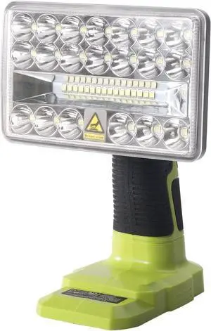 YEX-BUR 18W 2000LM LED Work Light for Ryobi 18v Battery | Portable Flashlight, 3 Lighting Modes, for Outdoor Camping, Emergency, Power Outages YEX-BUR 18W 2000LM LED Work Light for Ryobi 18v Battery | Portable Flashlight, 3 Lighting Modes, for Outdoor Camping, Emergency, Power Outages