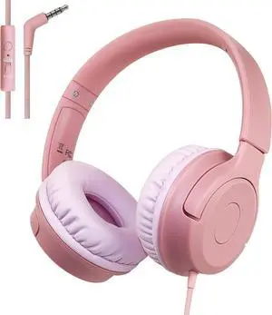 Kids Wired Headphones with Microphone, 85/94dB Safe Volume Limiter,Foldable,3.5mm Jack Over-Ear Cord Headset for Online Study/Travel, Compatible with Tablet,iPad,PC&More,Pink Kids Wired Headphones with Microphone, 85/94dB Safe Volume Limiter,Foldable,3.5mm Jack Over-Ear Cord Headset for Online Study/Travel, Compatible with Tablet,iPad,PC&More,Pink