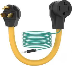 Dryer Adapter 4 Prong to 3 Prong 1.5FT 30 Amp with Green Ground Wire | Rental Friendly NEMA 10-30P Male to NEMA 14-30R Female New to Old Dryer Receptacle Plug Power Cord Dryer Adapter 4 Prong to 3 Prong 1.5FT 30 Amp with Green Ground Wire | Rental Friendly NEMA 10-30P Male to NEMA 14-30R Female New to Old Dryer Receptacle Plug Power Cord