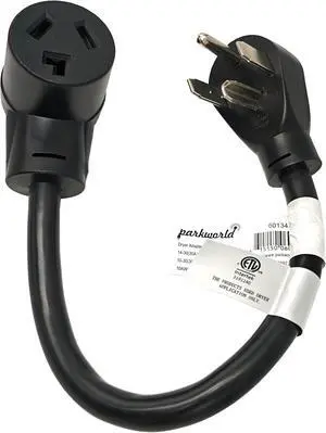 Parkworld 60134 Dryer Adapter Cord NEMA 14-30P Male to 10-30R Female, 30A, 250V (1.5FT, ETL Listed) Parkworld 60134 Dryer Adapter Cord NEMA 14-30P Male to 10-30R Female, 30A, 250V (1.5FT, ETL Listed)