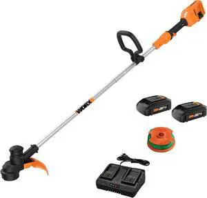 Worx Cordless String Trimmer, 40V 13" Electric Weed Wacker, WG183 | Auto Feed, Dual-Exit Cutting Head, 2 x 2.0Ah Batteries & 2.0Ah Charger Included, PowerShare Worx Cordless String Trimmer, 40V 13" Electric Weed Wacker, WG183 | Auto Feed, Dual-Exit Cutting Head, 2 x 2.0Ah Batteries & 2.0Ah Charger Included, PowerShare