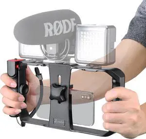Zeadio Smartphone Video Rig, Phone Stabilizer Grip with a Detachable Side Handle, Universal Video Recording Cage, Compatible with All Smartphones for Vlogging Filmmaking Live Streaming Zeadio Smartphone Video Rig, Phone Stabilizer Grip with a Detachable Side Handle, Universal Video Recording Cage, Compatible with All Smartphones for Vlogging Filmmaking Live Streaming