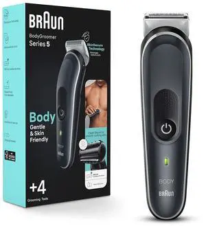 Braun Body Groomer Series 5 5360, Body Groomer for Men, for Chest, Armpits, Groin, SkinSecure Technology for Gentle Use and Clean Shave Attachment, Waterproof, Cordless with 100-min Run Time Braun Body Groomer Series 5 5360, Body Groomer for Men, for Chest, Armpits, Groin, SkinSecure Technology for Gentle Use and Clean Shave Attachment, Waterproof, Cordless with 100-min Run Time