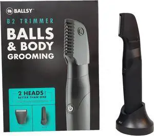 Ballsy B2 Groin & Body Trimmer for Men, Includes 2 Quick Change Heads, Waterproof, Cordless Charging Base for The Ultimate Close Shave Ballsy B2 Groin & Body Trimmer for Men, Includes 2 Quick Change Heads, Waterproof, Cordless Charging Base for The Ultimate Close Shave