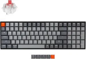 Keychron K4 96% Layout 100 Keys Wireless Bluetooth 5.1/Wired USB Mechanical Gaming Keyboard with Keychron Super Red Switch White LED Backlight N-Key Rollover for Mac Windows PC-Version 2 Keychron K4 96% Layout 100 Keys Wireless Bluetooth 5.1/Wired USB Mechanical Gaming Keyboard with Keychron Super Red Switch White LED Backlight N-Key Rollover for Mac Windows PC-Version 2