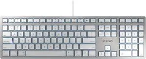 Cherry KC 6000 Slim for MAC, Wired Mac Keyboard with Number Pad, USB-A Connection, Whisper-Quiet Keys, Thin Design, SX Scissor Switches, QWERTY, Silver/White Cherry KC 6000 Slim for MAC, Wired Mac Keyboard with Number Pad, USB-A Connection, Whisper-Quiet Keys, Thin Design, SX Scissor Switches, QWERTY, Silver/White
