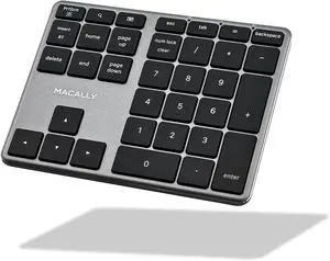 Macally Bluetooth Number Pad for Laptop - Slim Aluminum Design - Rechargeable Wireless Numeric Keypad - 35 Key Numpad Keyboard for Data Entry - for Mac, MacBook Pro/Air, iPad, iPhone, iOS, PC, Android Macally Bluetooth Number Pad for Laptop - Slim Aluminum Design - Rechargeable Wireless Numeric Keypad - 35 Key Numpad Keyboard for Data Entry - for Mac, MacBook Pro/Air, iPad, iPhone, iOS, PC, Android