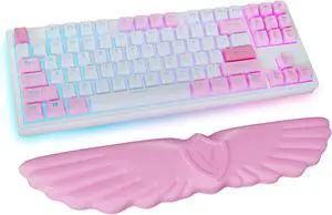 Angel Wing Cloud Keyboard Wrist Rest, Soft Leather Memory Foam Keyboard Wrist Support for Pain Relief, Ergonomic Anti-Slip Cute Computer Palm Rest for PC Gaming/Laptop/Hand Pad(1-Wing Pink) Angel Wing Cloud Keyboard Wrist Rest, Soft Leather Memory Foam Keyboard Wrist Support for Pain Relief, Ergonomic Anti-Slip Cute Computer Palm Rest for PC Gaming/Laptop/Hand Pad(1-Wing Pink)