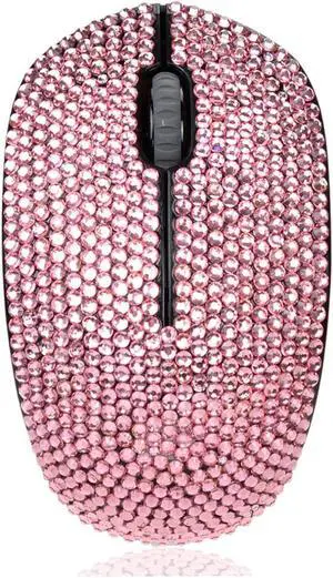 Luxury Bling Wireless Mouse for Girls, Pink Rhinestone Coverd Computer Mouse with USB Receiver, Sparkly Cute Mice for Laptop, PC, Notebook, MacBook Gifts - Pink Luxury Bling Wireless Mouse for Girls, Pink Rhinestone Coverd Computer Mouse with USB Receiver, Sparkly Cute Mice for Laptop, PC, Notebook, MacBook Gifts - Pink