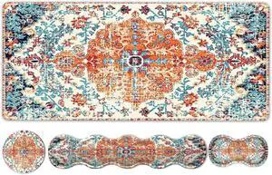 iLeadon Keyboard Mouse Pad Set, Large Boho Desk Mat with Wrist Rest | Large Gaming Mouse Pad, wrist rest, Wrist support, coaster, Easy Typing Pain Relief,Desk Mat for Home Office,35.4x15.7in iLeadon Keyboard Mouse Pad Set, Large Boho Desk Mat with Wrist Rest | Large Gaming Mouse Pad, wrist rest, Wrist support, coaster, Easy Typing Pain Relief,Desk Mat for Home Office,35.4x15.7in