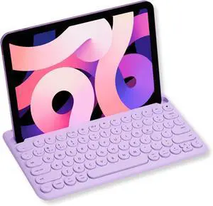 Macally Small Wireless Bluetooth Keyboard for iPad mini/Air/Pro, iPhone, Tablet, and Phone - 78 Key iPad Keyboard with Built-in Stand - Universal Compatible Multi Device - Purple Macally Small Wireless Bluetooth Keyboard for iPad mini/Air/Pro, iPhone, Tablet, and Phone - 78 Key iPad Keyboard with Built-in Stand - Universal Compatible Multi Device - Purple