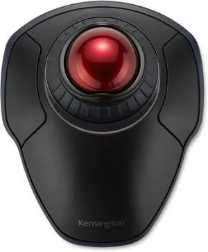 Kensington Orbit Wireless Trackball with Scroll Ring - Black-Red (K70990WW), | Scroll ring for one-handed navigation, wireless connection, ergonomic desktop control Kensington Orbit Wireless Trackball with Scroll Ring - Black-Red (K70990WW), | Scroll ring for one-handed navigation, wireless connection, ergonomic desktop control