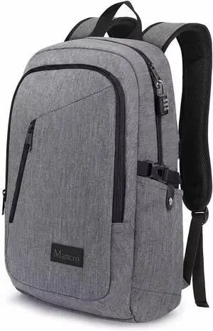Mancro Laptop Backpack for Travel, Anti-theft Business Backpack for Men | Water Resistant Work Daypack with Lock, Travel Computer Bag with Laptop Compartment Fits 15.6 Inch Laptop for Men Women, Grey Mancro Laptop Backpack for Travel, Anti-theft Business Backpack for Men | Water Resistant Work Daypack with Lock, Travel Computer Bag with Laptop Compartment Fits 15.6 Inch Laptop for Men Women, Grey