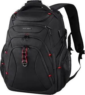 KROSER Travel Laptop Backpack 17.3 Inch XL Computer Backpack with Hard Shell Saferoom RFID Pockets Water-Repellent Business College Daypack Stylish Bag for Men/Women-Black KROSER Travel Laptop Backpack 17.3 Inch XL Computer Backpack with Hard Shell Saferoom RFID Pockets Water-Repellent Business College Daypack Stylish Bag for Men/Women-Black