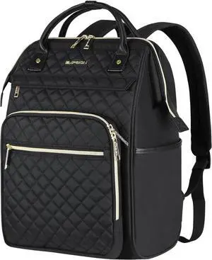 EMPSIGN 17 Inch Laptop Backpack for Women with Giant Tumbler Holder, Black | Computer Bag, Work Business Travel College, Large Capacity, Water-repellent, Quilted Casual Daypack EMPSIGN 17 Inch Laptop Backpack for Women with Giant Tumbler Holder, Black | Computer Bag, Work Business Travel College, Large Capacity, Water-repellent, Quilted Casual Daypack