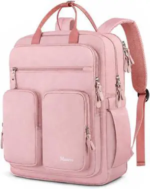 Mancro College Laptop Backpack for Women with 15.6 Inch Laptop Sleeve, Pink | College Backpack with TSA-Friendly Laptop Compartment & Dry-Wet Pocket, Large Capacity Travel Backpack Daypack for Women Mancro College Laptop Backpack for Women with 15.6 Inch Laptop Sleeve, Pink | College Backpack with TSA-Friendly Laptop Compartment & Dry-Wet Pocket, Large Capacity Travel Backpack Daypack for Women